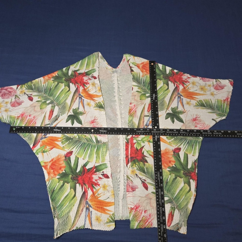 Luisa Ricci Cape Sweater Womens M Multicolor Tropical Floral Knit Made In Italy - Picture 3 of 7